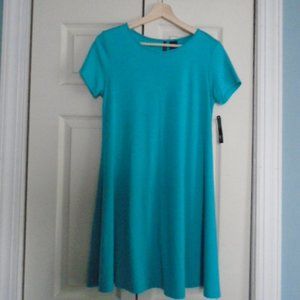 New Directions Teal Blue T Shirt Dress